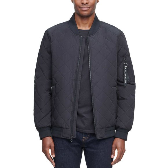 Calvin Klein Men's Quilted Bomber Jacket - BLACK‎ - Picture 5 of 5